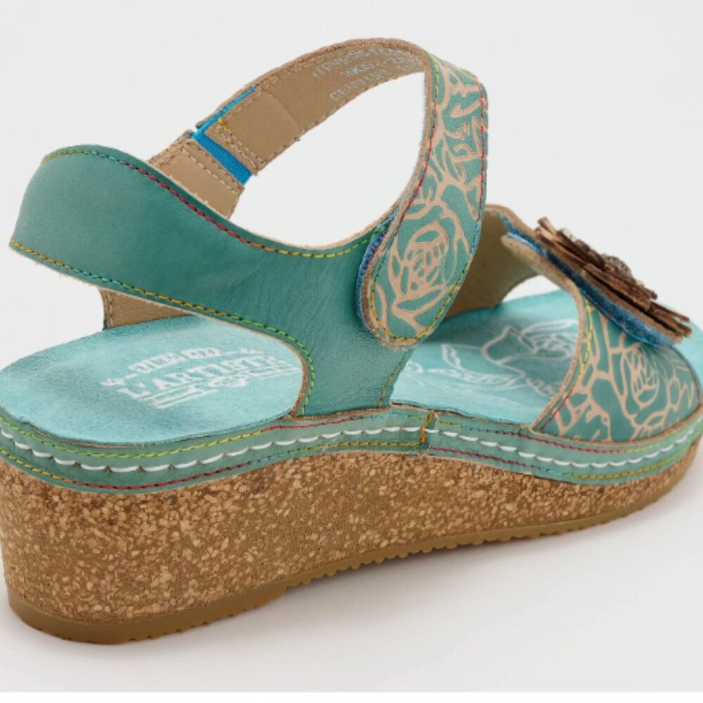 L'Artiste Spring Step Leather Wedge Sandals-Cuteness-Black-EU35 (5)-A587756 - Picture 2 of 4